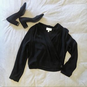 Adorable Anthropologie Button Wrap Blazer